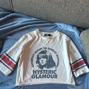 Hysteric Glamour 3/4 long sleeve crop top